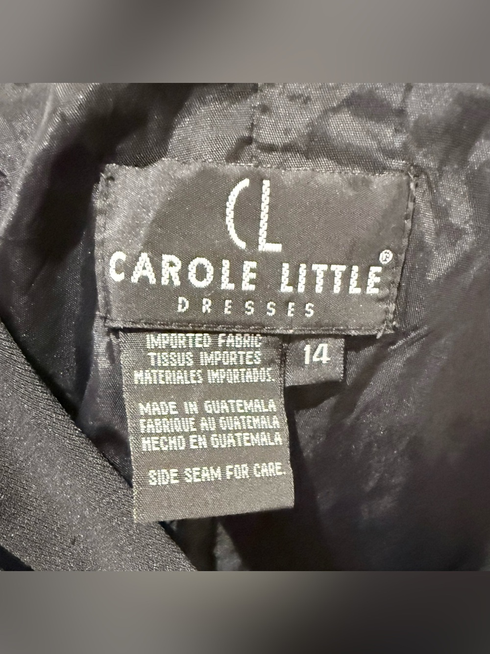 Vintage Carole Little Black Sleeveless Shift Dress Size 14 - Picture 5 of 6